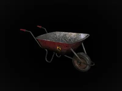 Wheel Barrow Free low-poly 3D model