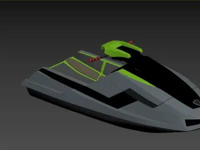 modern canoe Low-poly 3D model