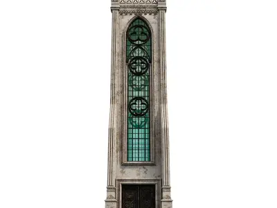 GOTHIC CASTLE BUILDING 1 Low-poly 3D model