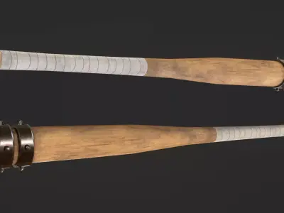 Wooden Baseball Bat Low-poly 3D model