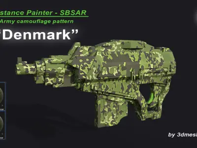Denmark - Army Camouflage Pattern - SBSAR Material 3D model