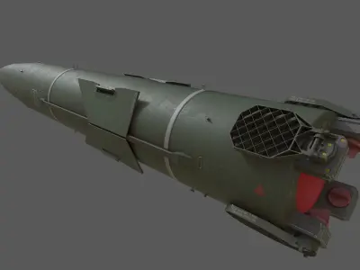 9M79 Tochka Tactical Missile- SS 21 Scarab Low-poly 3D model