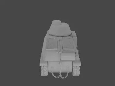 3D Tank model side of car Low-poly 3D model