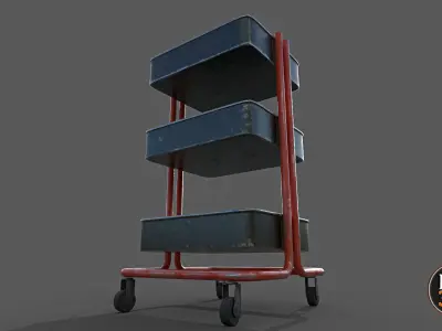 Tool trolley Version 1 Low-poly 3D model