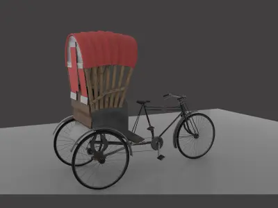Riksa  indian TukTuk Low-poly 3D model