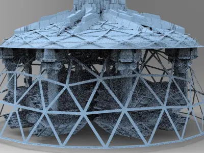 Occult Elven Sci fi Towers Dome 2 3D model
