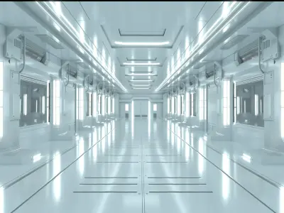  Sci-Fi Futuristic Corridor Modular 