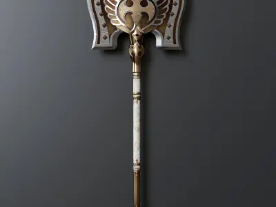Fantasy Battle Ax 01 3D model