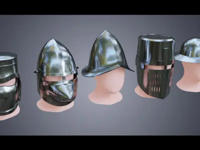 BASE HELMET MODELS 6-10 Low-poly 3D model