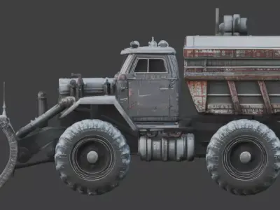 Cursed Winter Utility Plow 3D Model Low-poly 3D model