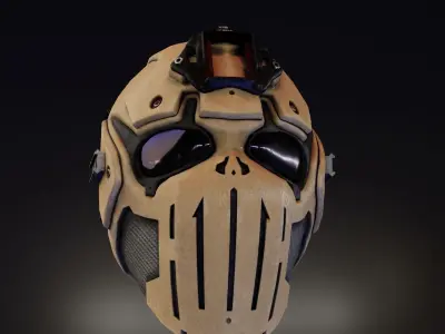 Devtac Ronin Ballistic Mask SKULL Low-poly 3D model