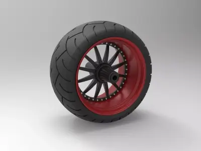 Wide rear wheel from Chopper 3D model