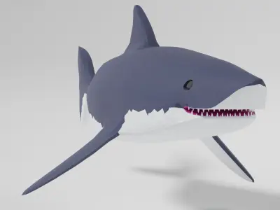 The white shark Low-poly 3D model