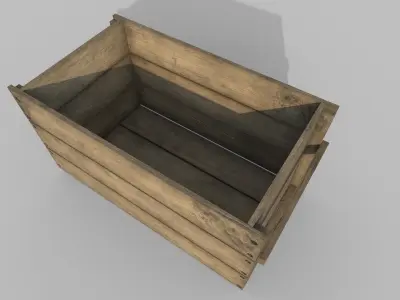 Wooden Crate Low-poly 3D model buy