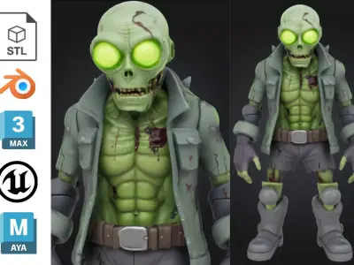 Cartoon Zombie Sci Fi Low-poly 3D model