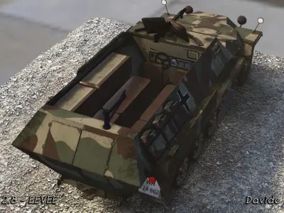 Half-track SDKFZ C military German Truck Low-poly 3D model