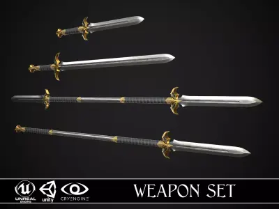 Melee Weapon Set A2 3D Model Pack