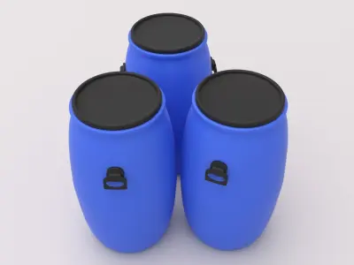 Round Plastic Barrel 02 3D model