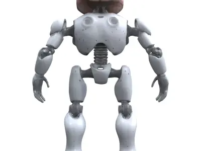 Robot with human brain 3D model
