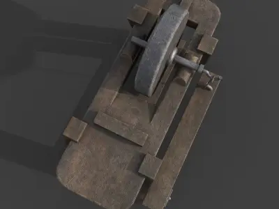 MEDIEVAL GRINDSTONE Low-poly 3D model