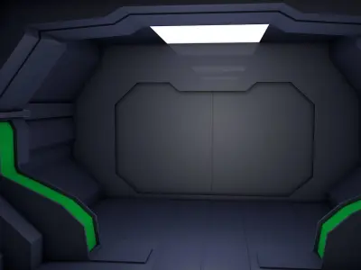 sci fi corridor  3D model 69