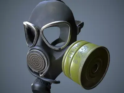 Gas Mask GP-7b Low-poly 3D model