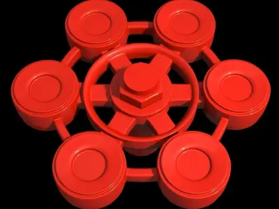 6 sided Valve 3D model