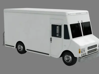 Low Poly Box Truck Low-poly 3D model