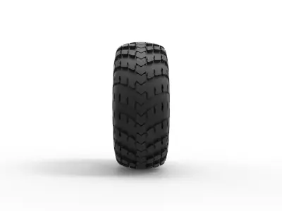 Military KRAZ Whitewall tire VID-201 Scale 1 to 25 3D print model