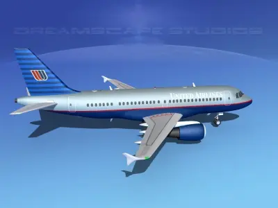 Airbus A319 United Airlines 1 3D model