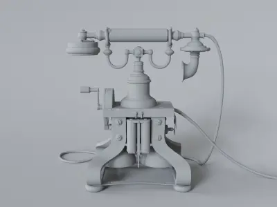 Antique Telephone - SubD Asset for Films and Games 3D model
