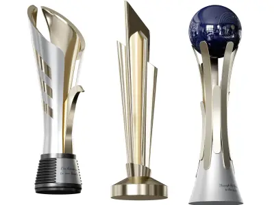 Award cups trophies set 3D model