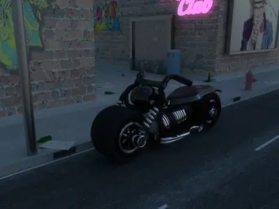 Motorcycle nightclub Low-poly 3D model