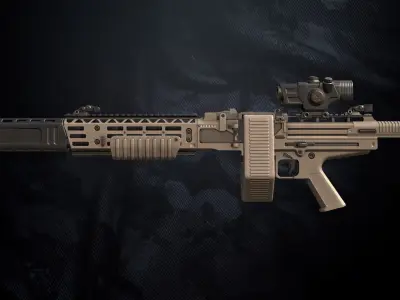 CAK-630 With Hands and Weapon Case Low-poly 3D model