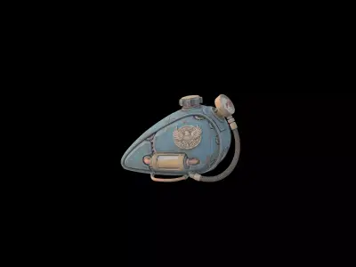 Low Poly Stylized Moto Custom Fuel Tank Low-poly 3D model