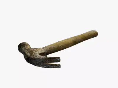 Anydrafts Old claw hammer 01 Low-poly 3D model