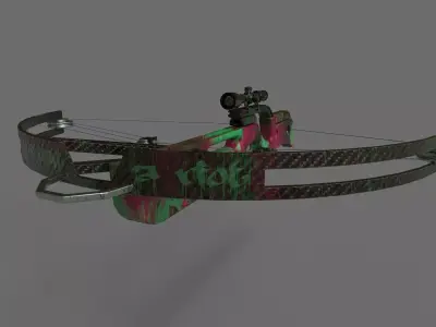 Anarchy style crossbow game ready low poly baked Low-poly 3D model