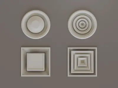 Low Poly Ceiling Air Conditioner 2 Low-poly 3D model