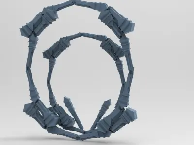 Indian Inspired pillar portal Grand  Low-poly 3D model