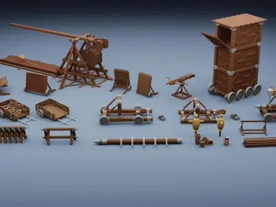 Low Poly Ancient Apparatus Low-poly 3D model