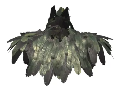 Bird Feathers Shoulder Wrap Low-poly 3D model