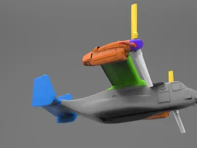 Osprey Y22 Marines Helicopter 3D print model