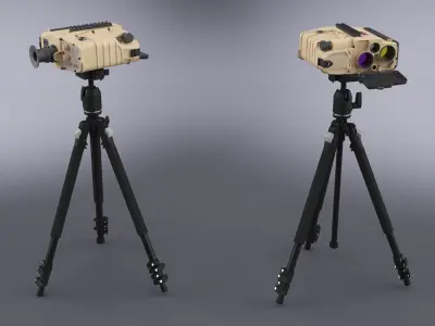 Target Acquisition Optics Tripod Sand 3D model