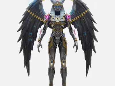 Cybernetic Isis Goddess 3D Model Analysis 3D model