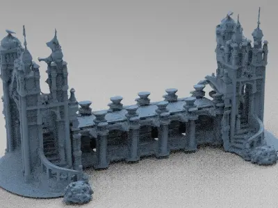 Ancient Culture Ruins bridge 1 3D model