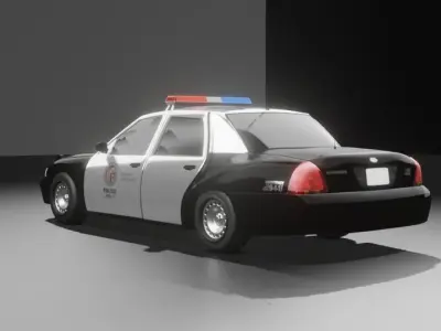 police car  Free low-poly 3D model