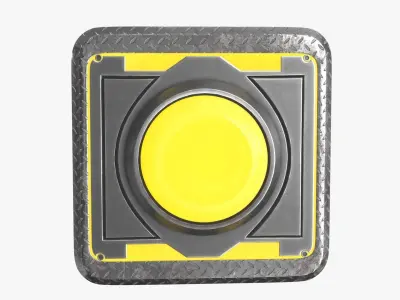 Push Button Neon 4 color 3D Low-poly 3D model