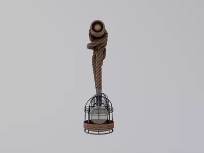 Rope Chandelier - Game Ready Prop Low-poly 3D model