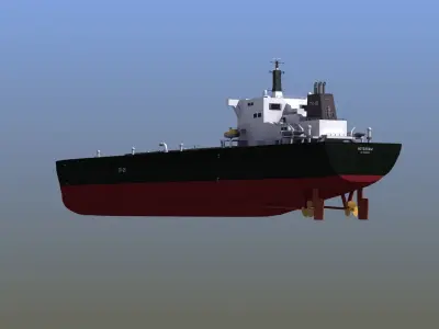 Oil Tanker Low-poly 3D model
