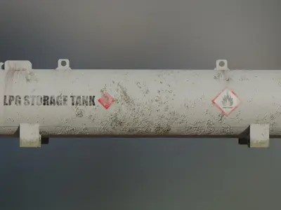 Industrial liquid petroleum gas storage tank 3D model